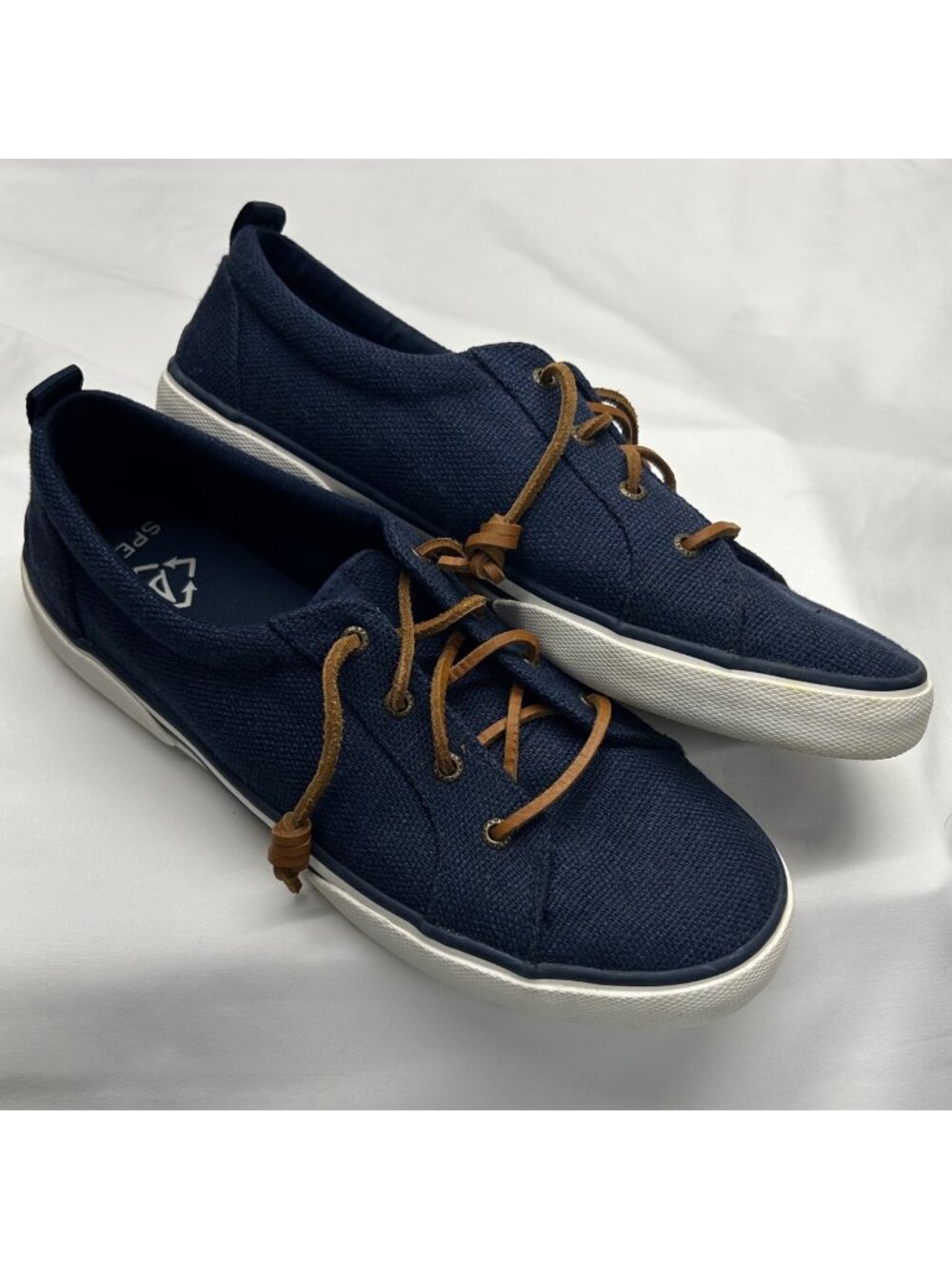 Sperry Crest Vibe Sneakers Women's 11 Navy Raw Hide Laces